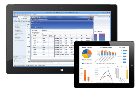 Inventory-Control-Management ERP inventory control dashboard in Microsoft Dynamics with charts and analytics